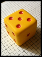 Dice : Dice - 6D - Koplow Yellow with Red Pips Foam - Gen Con Aug 2011